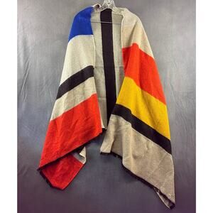 Striped Scarf /Shawl Preppy Soft Oversized 35 inches by 80" 35x80 Frills Vintage